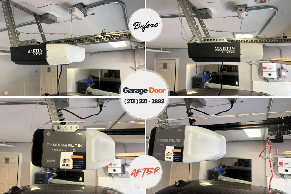 Before and after: garage door repair Orchidlands Estates, HI